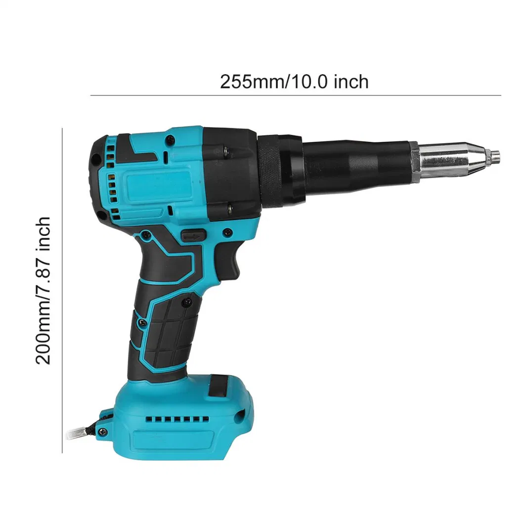 20V Electric Rivet Gun Riveting Tool Electrical Blind Riveter Power Tool with Plastic Package